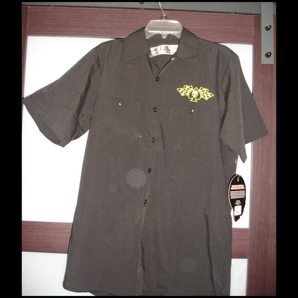 Dead N Back Chop Shop Lethal Threat Rockabilly Work Shirt NWT Medium - Picture 2 of 6